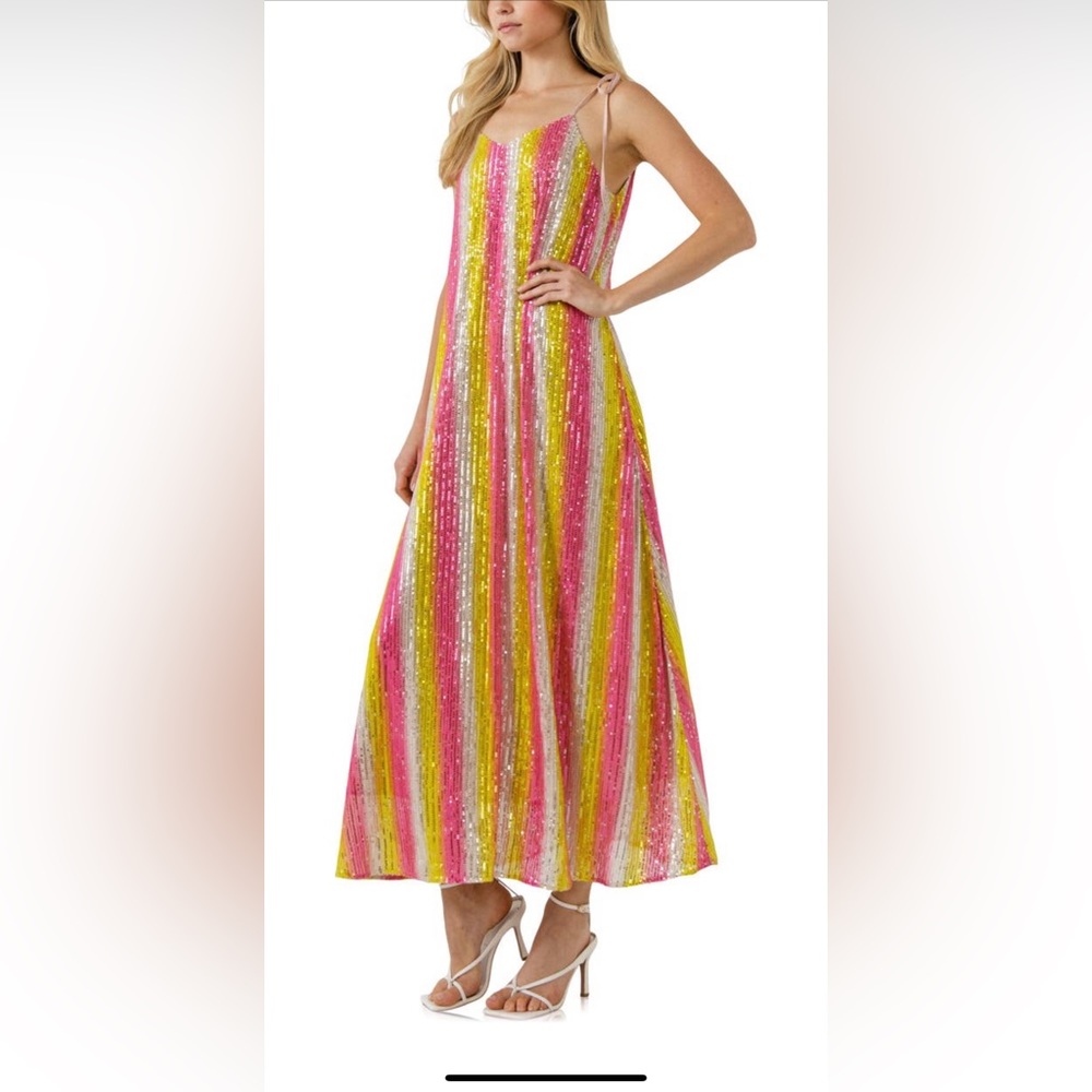 Endless Rose - Stripe Sequin Maxi Dress